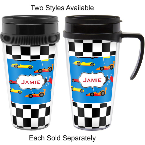Checkers & Racecars Travel Mugs - with & without Handle