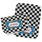 Checkers & Racecars Two Rectangle Burp Cloths - Open & Folded