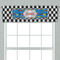 Checkers & Racecars Valance - Closeup on window