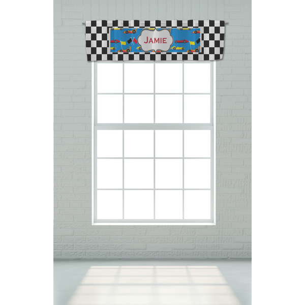 Checkers & Racecars Valance - On window