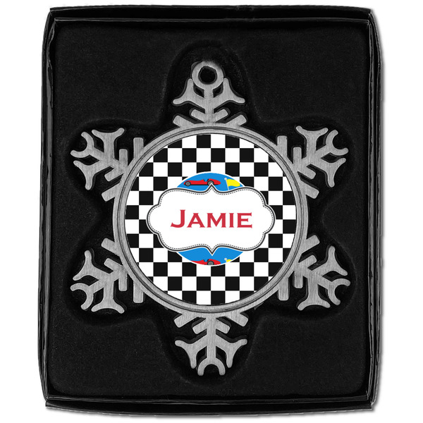 Checkers & Racecars Vintage Snowflake - In box