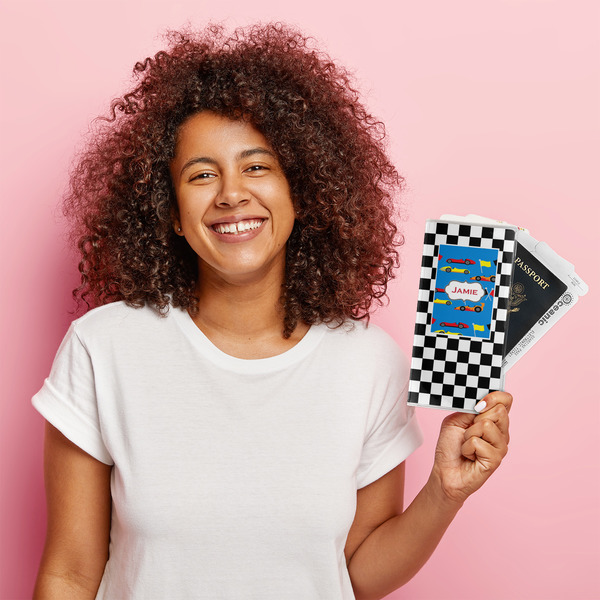 Checkers & Racecars Vinyl Document Holder - LIFESTYLE