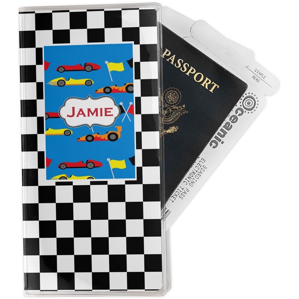 Custom Checkers & Racecars Travel Document Holder