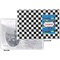 Checkers & Racecars Vinyl Passport Holder - Flat Front and Back