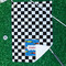 Checkers & Racecars Waffle Weave Golf Towel - In Context
