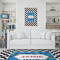 Checkers & Racecars Wall Hanging Tapestry - Portrait - IN CONTEXT