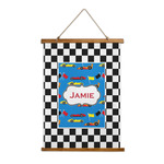 Checkers & Racecars Wall Hanging Tapestry - Tall (Personalized)