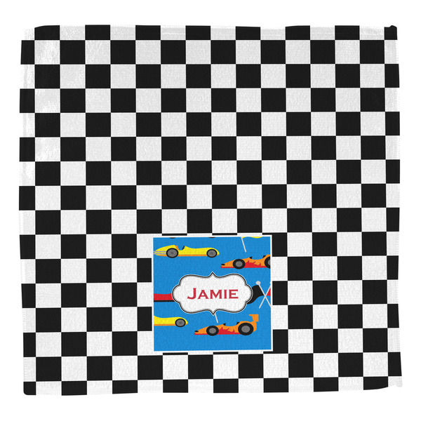 Checkers & Racecars Washcloth - Front - No Soap