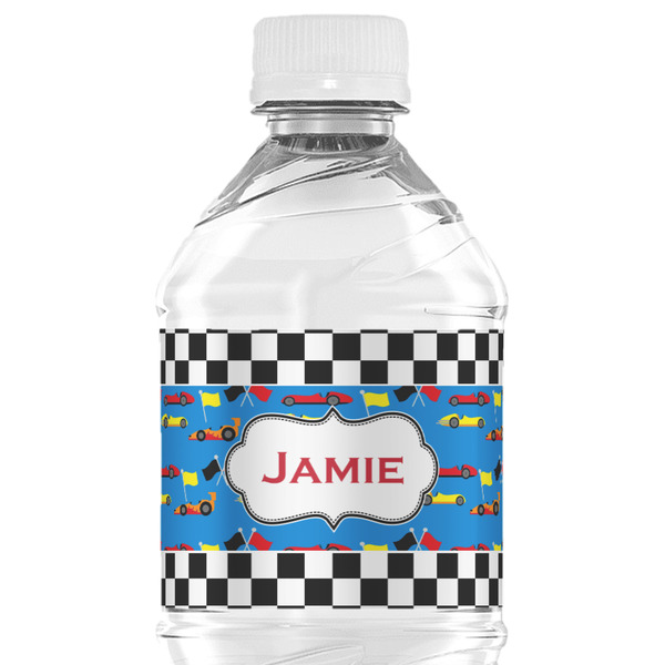 Custom Checkers & Racecars Water Bottle Labels (Personalized)