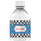 Checkers & Racecars Water Bottle Label - Single Front