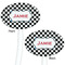 Checkers & Racecars White Plastic 7" Stir Stick - Double Sided - Oval - Front & Back