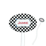Checkers & Racecars Oval Plastic Stir Sticks (Personalized)