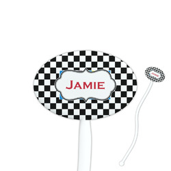 Checkers & Racecars Oval Stir Sticks (Personalized)