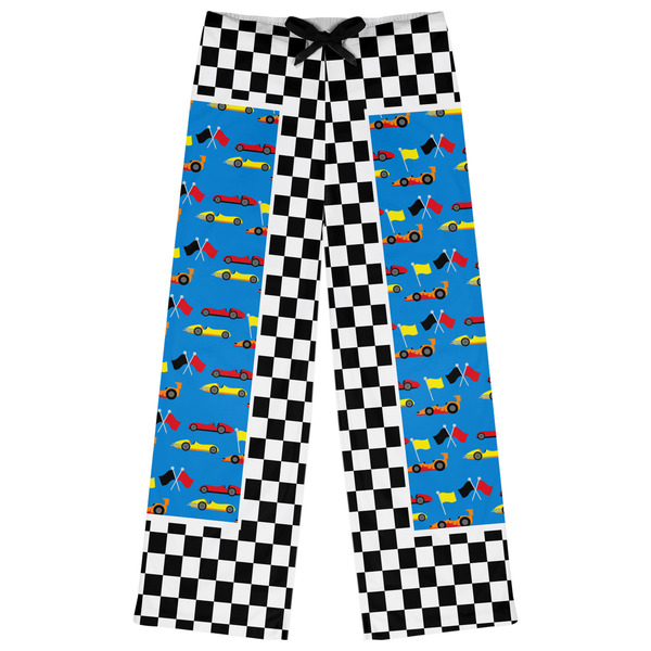 Custom Checkers & Racecars Womens Pajama Pants - XL