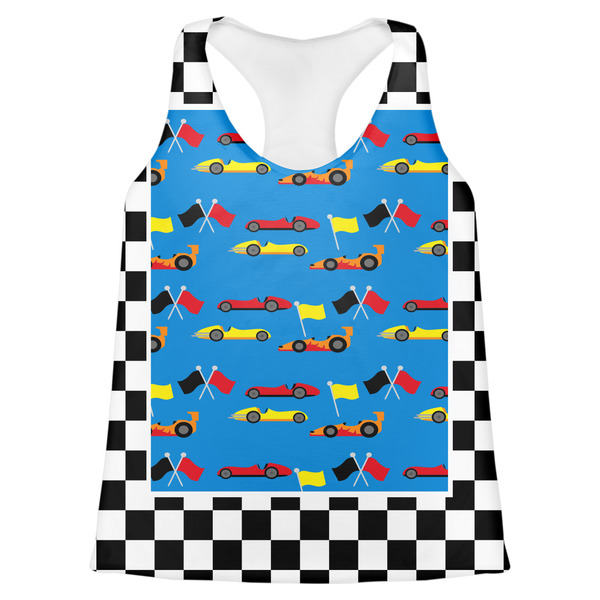 Custom Checkers & Racecars Womens Racerback Tank Top - X Small