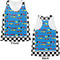 Checkers & Racecars Womens Racerback Tank Tops - Medium - Front and Back