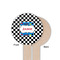 Checkers & Racecars Wooden 6" Food Pick - Round - Single Sided - Front & Back