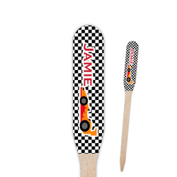 Checkers & Racecars Paddle Wooden Food Picks - Single Sided (Personalized)