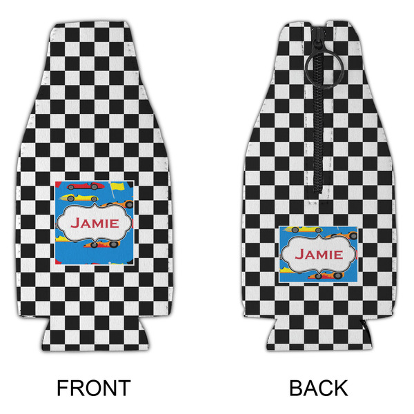 Checkers & Racecars Zipper Bottle Cooler - APPROVAL