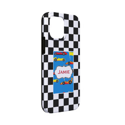 Checkers & Racecars iPhone Case - Rubber Lined - iPhone 13 Mini (Personalized)