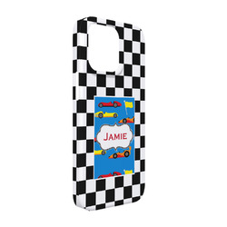Checkers & Racecars iPhone Case - Plastic - iPhone 13 Pro (Personalized)