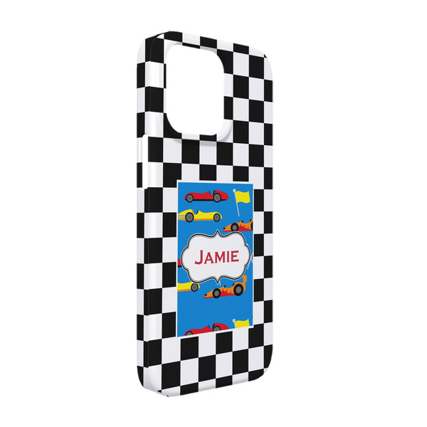 Custom Checkers & Racecars iPhone Case - Plastic - iPhone 13 Pro (Personalized)