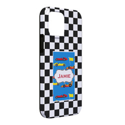 Checkers & Racecars iPhone Case - Rubber Lined - iPhone 13 Pro Max (Personalized)