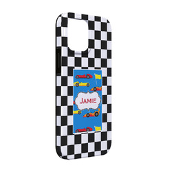 Checkers & Racecars iPhone Case - Rubber Lined - iPhone 13 (Personalized)