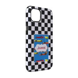 Checkers & Racecars iPhone Case - Rubber Lined - iPhone 14 Pro (Personalized)