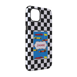 Checkers & Racecars iPhone Case - Rubber Lined - iPhone 14 (Personalized)