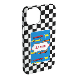 Checkers & Racecars iPhone Case - Plastic - iPhone 15 Plus (Personalized)