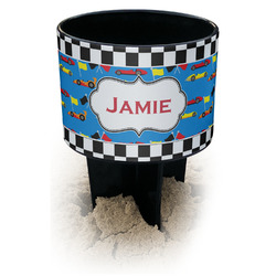Checkers & Racecars Black Beach Spiker Drink Holder (Personalized)