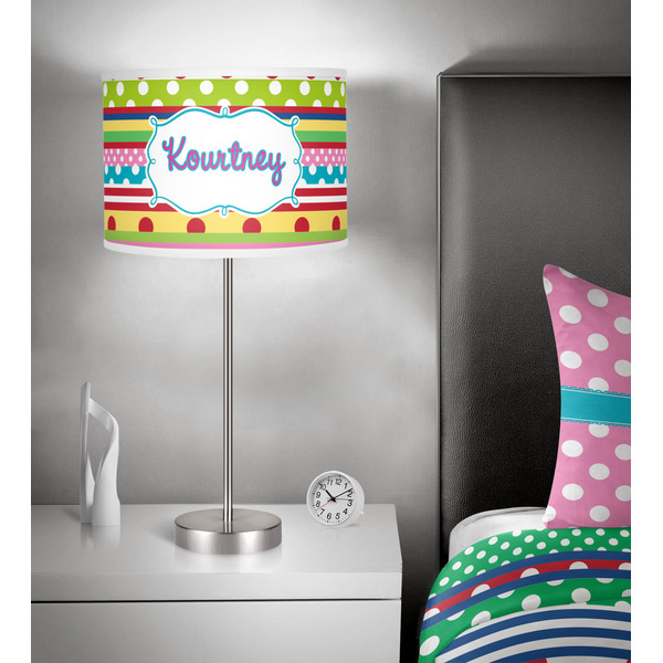 Ribbons 13 inch drum lamp shade - in room