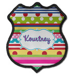 Ribbons Iron On Shield Patch C w/ Name or Text