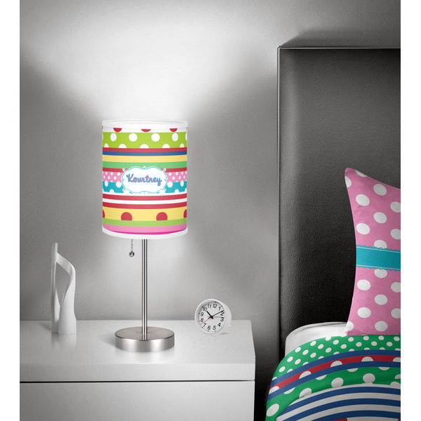 Ribbons 7 inch drum lamp shade - in room