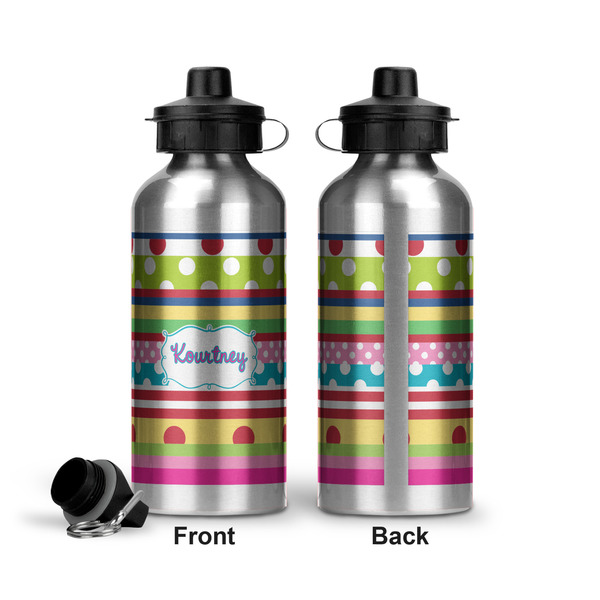 Ribbons Aluminum Water Bottle - Front and Back