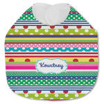 Ribbons Jersey Knit Baby Bib w/ Name or Text