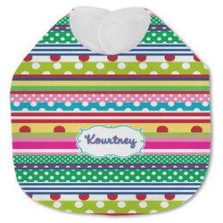 Ribbons Jersey Knit Baby Bib w/ Name or Text