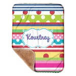 Ribbons Sherpa Baby Blanket - 30" x 40" w/ Name or Text