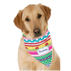 Ribbons Dog Bandana Scarf w/ Name or Text