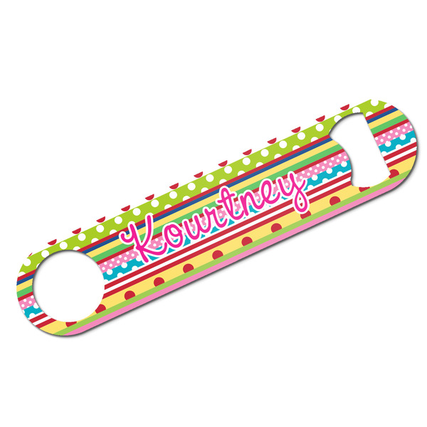 Custom Ribbons Bar Bottle Opener w/ Name or Text