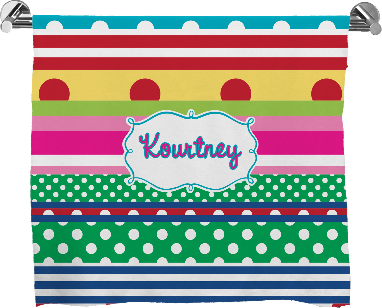 Custom Ribbons Bath Towel (Personalized) YouCustomizeIt