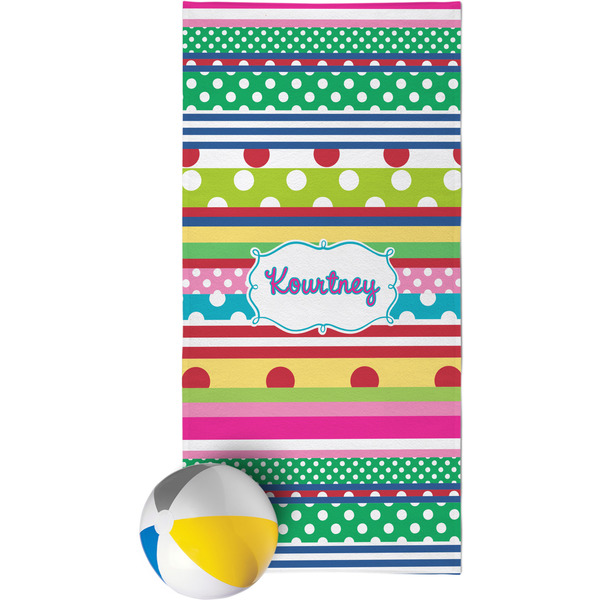 Custom Ribbons Beach Towel (Personalized)