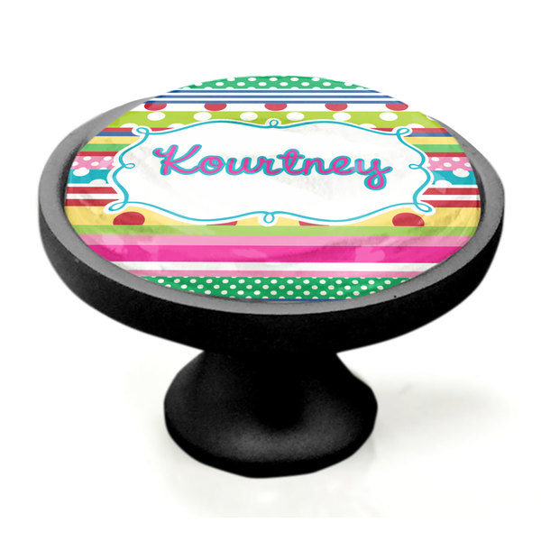 Ribbons Black Custom Cabinet Knob (Side)