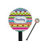 Ribbons 5.5" Round Plastic Stir Sticks - Black - Single Sided (Personalized)