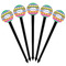 Ribbons Black Plastic 6" Food Pick - Round - Fan View