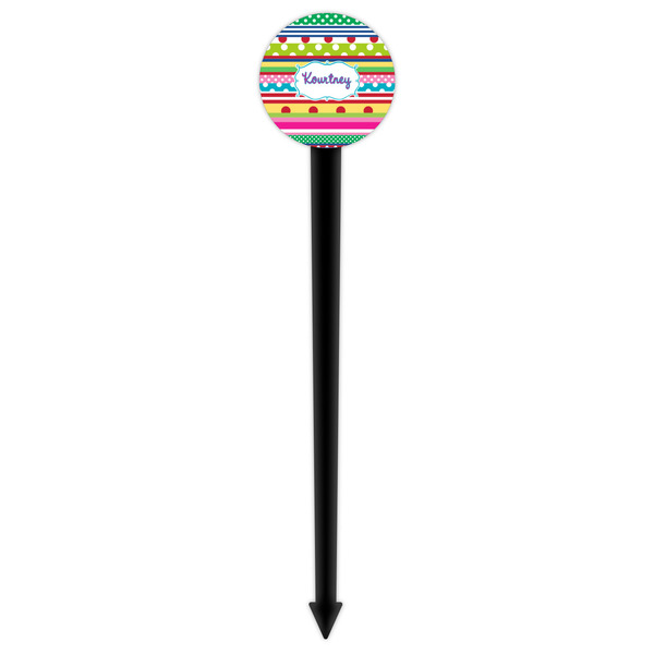 Ribbons Black Plastic 6" Food Pick - Round - Single Pick