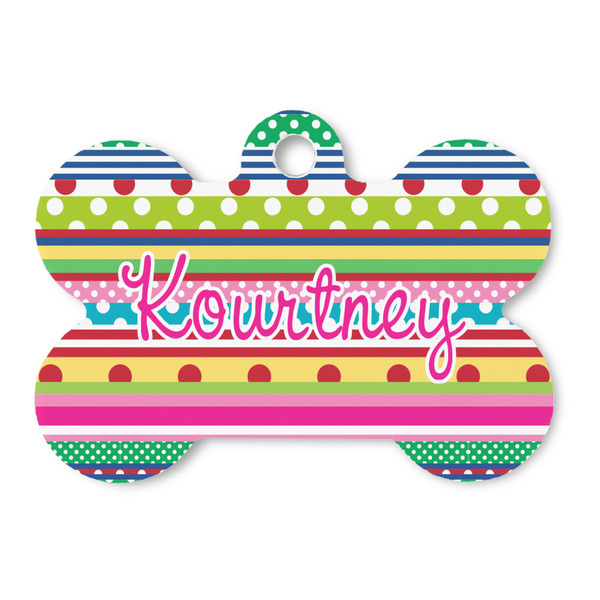 Custom Ribbons Bone Shaped Dog ID Tag - Large (Personalized)