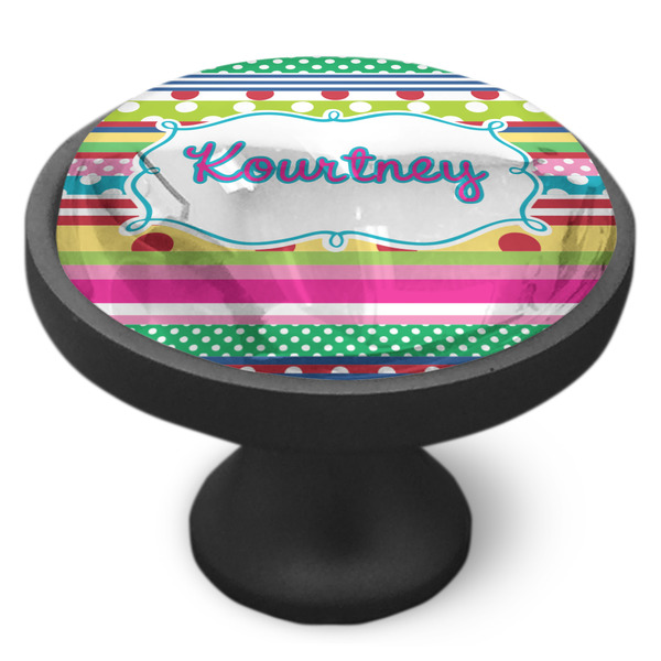 Ribbons Cabinet Knob - Black - Side