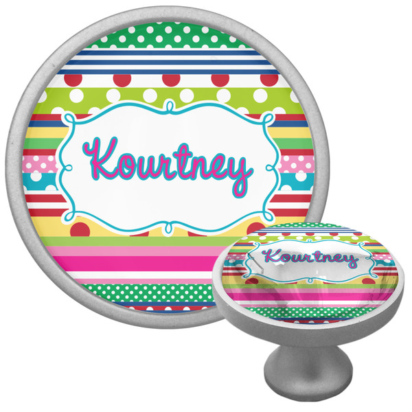 Custom Ribbons Cabinet Knob (Silver) (Personalized)